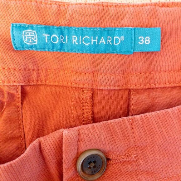 Tori Richard Coral Cotton Stretch Shorts – Size 38, Resort Casual Style - Picture 3 of 4